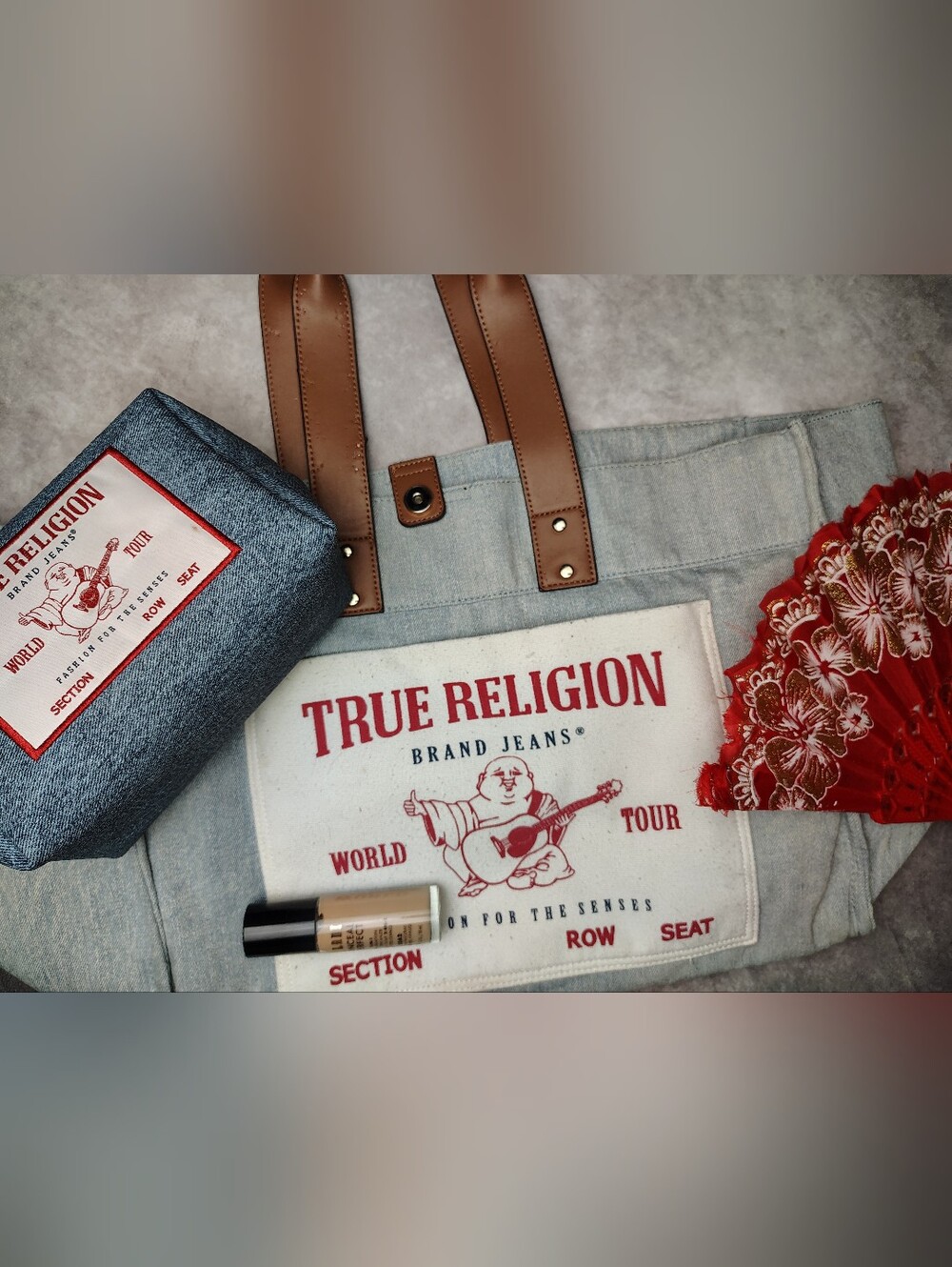 True Religion Tote & Makeup Bag